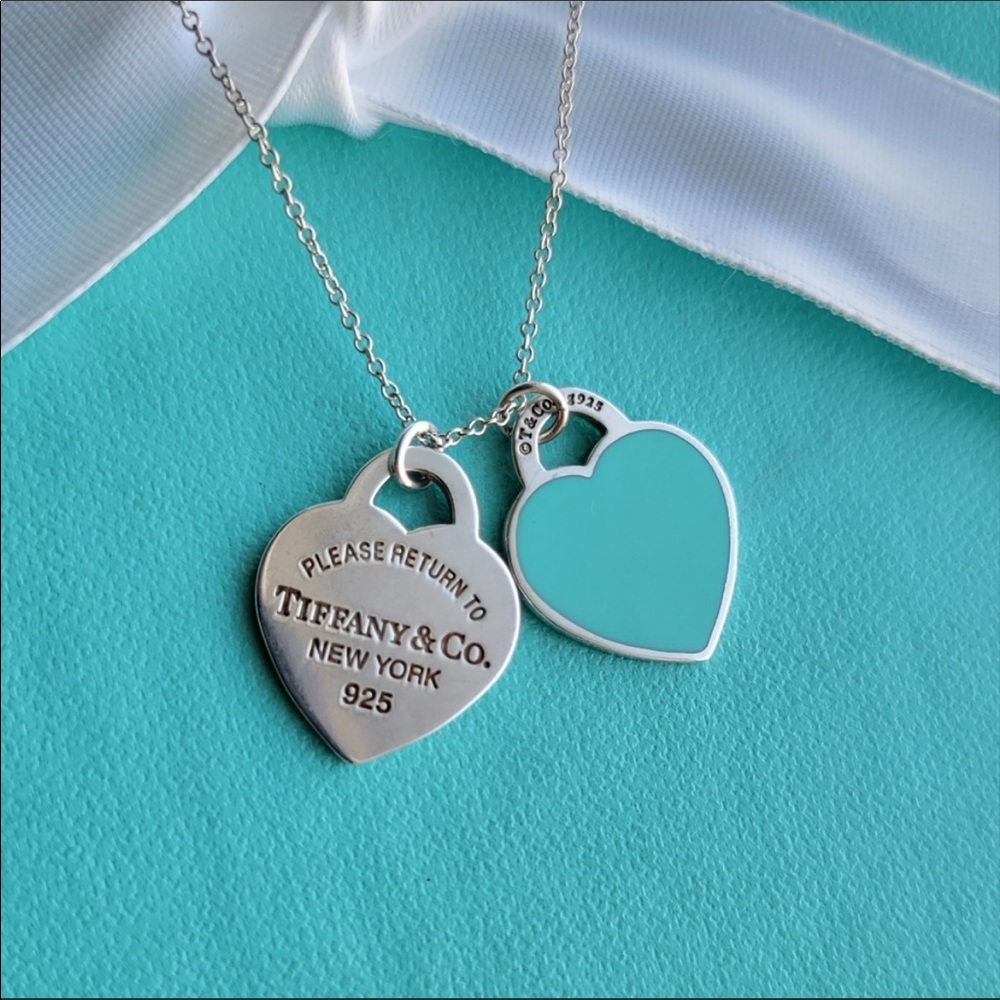 Return To Tiffany & Co. Double Heart Tag Pendant Necklace